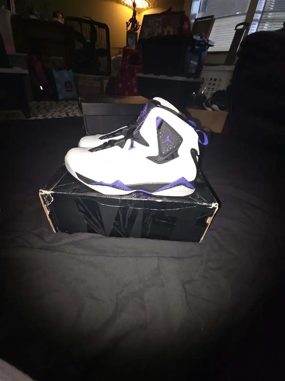 Jordan True Flight Basketball Shoes White/Dark Concord-Black (Style 342964-153)